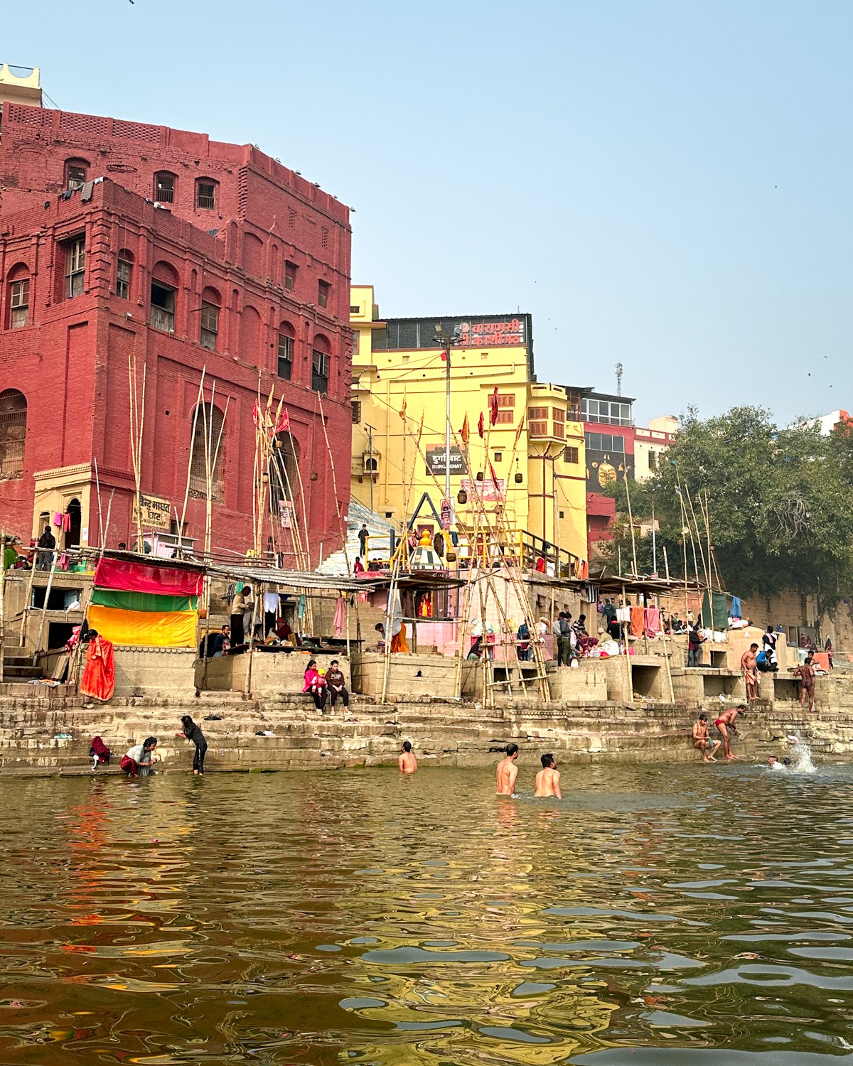 Morning snān at the ghats of Kashi