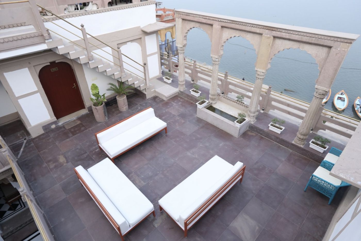 The terrace of Guleria Kothi above the Ganga
